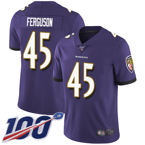 Baltimore Ravens Limited Purple Men Jaylon Ferguson Home Jersey NFL Football #45 100th Season Vapor Untouchable->youth nfl jersey->Youth Jersey